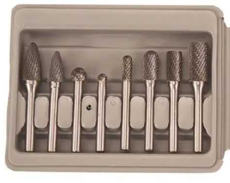 STD-21746 8PCS CARBIDE ROTARY FILE SET - 1/4" SHAFT