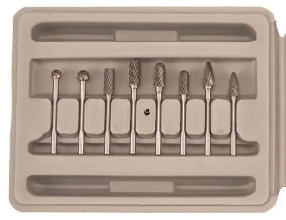 STD-21746 8PCS CARBIDE ROTARY FILE SET - 1/8" SHAFT