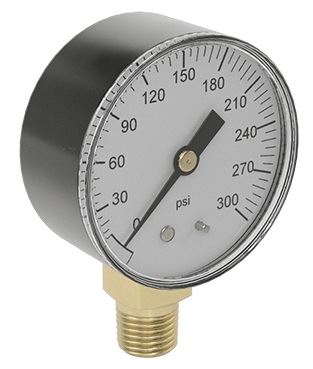 300PSI Steel Pressure gauge 1/4'' NPT Bottom connection