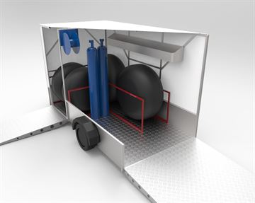 WHEEL CHANGE TRAILER WITH SOLID WALLS AND TWO RAMPS