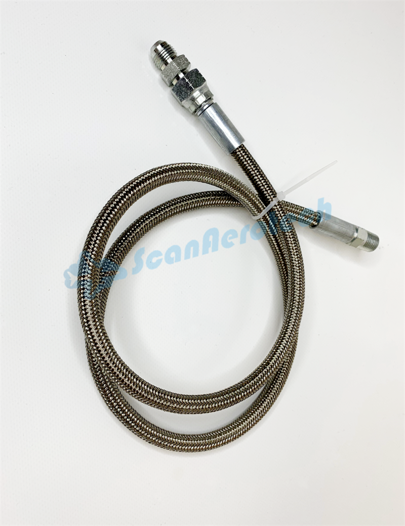 OXYGEN AN6 MALE - 100CM BRAIDED STEEL - 1/4NPT MALE         