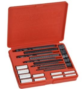 19 pc Extractor Set for broken screws from 1/4-1/2" Diameter