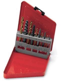 10 pc Right Hand Cobalt Screw Extractor and Drill Bit Set