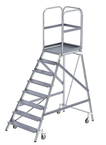 1,92M 8-STEP PLATFORM LADDER W. SPRING LOADED STOP SYSTEM