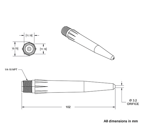 NOZZLE 4X1/8 ORIFICE, LD NAT., HO (1000 PCS)                                                                                   